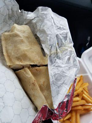 Huge Chicken Wrap & Fries