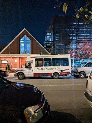 On the left is the Church of Van Assembly of God. On the right is a new building that's part of the Church.