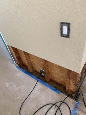 Living room water damage