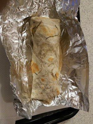 Inside the wrspper Carne Asada Burrito