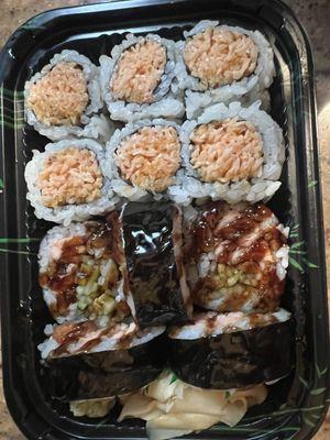 Spicy Crab Roll and Salmon Avocado Roll