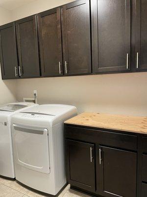 After:  cabinets are installed (just need to get a countertop put in)