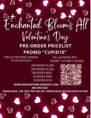 VALENTINES PRICE LIST