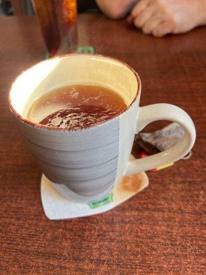 Fresh Hot tea  perfect for this cold Sunday morning! They open at 9am  til 1230pm on Saturday and Sundays