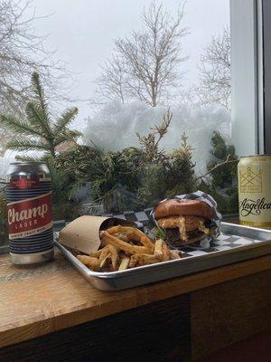 Burger Night every Wednesday! Can of beer and a burger for $20 plus tip