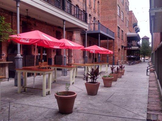 Patio dining at the Alley Station.