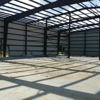 Interior view of aircraft hangar.