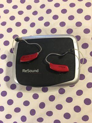 No geriatric beige looking hearing aids for me... love my Racy red ones!