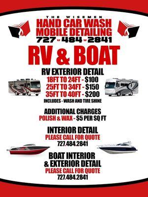 Wisemen Carwash RV & Boat pricelist