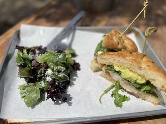 Chicken sandwich and salad PERFECT lunch!