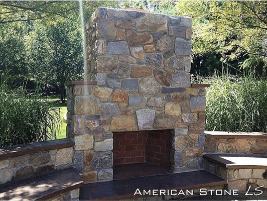 Outdoor Fireplace by American Stone LS