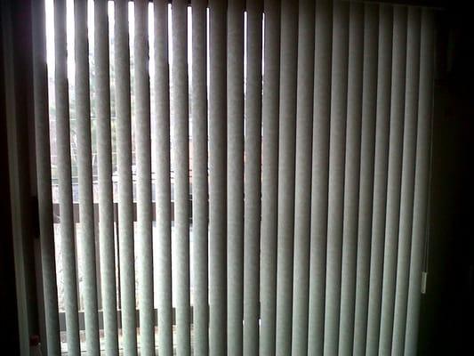 Blinds put in by Mike, of verticals etc. looking good, 4 years old