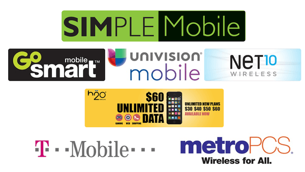 Simple Mobile, Gosmart, unvision mobile, univision movil, h2o, net10, lyca, t-mobile, tmobile, ultra mobile, red pocket.