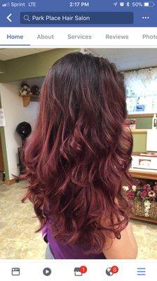 Red violet ombré