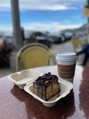 Blueberry Bread Pudding and Chai Latte