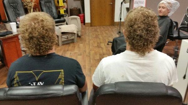 Yes. In fact two senior football players got their mullets permanent waved and then color designs on the side. We have lots of fun!