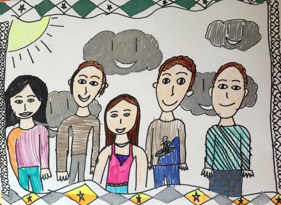 Family portrait by 7 year-old