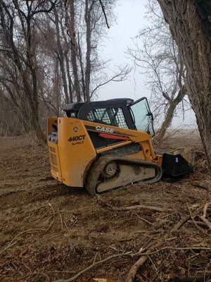 Finishing up a land clearing job.