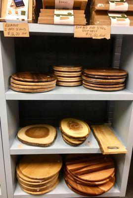 Tree cookie wood slab platters