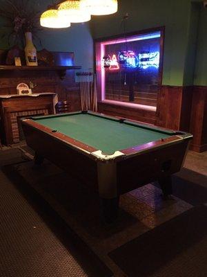 Playing pool is just one of the games we have at the shed