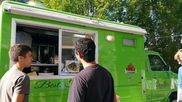 Green Tree food truck was on time to set up for party and prep food.