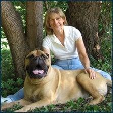 Linda Brodzik and Zachary, a Bullmastiff