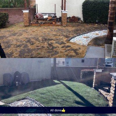 We are happy to help. This house in Los Angeles went from a backyard with dead sod to an oasis.