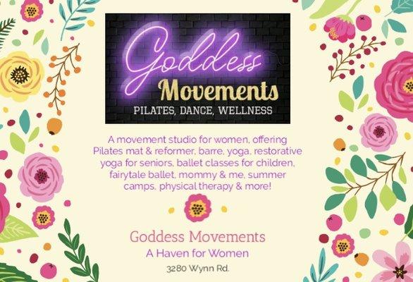 Women's only, offering a variety of movement modalities and  ballet for children!