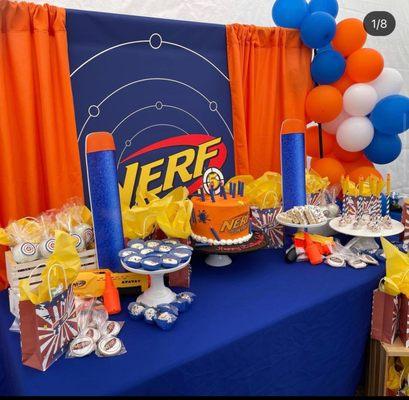 Nerf War 5th Birthday Dessert Table