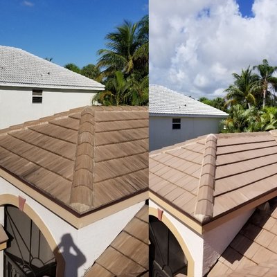 Flat Tile Roof Cleaning