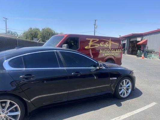 New passenger glass and molding window tint was installed