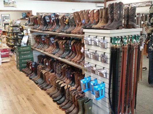 We have over 160 pair of cowboy boots from Ariat, Tony Lama and Smoky Mountain!