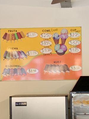 Ice cream prices