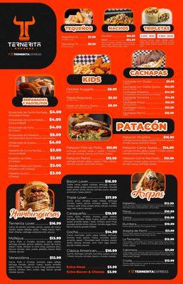 Ternerita Express * Food Truck Menu Page 1 of 2