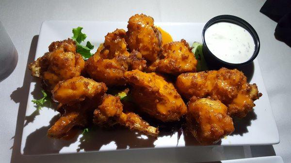 Buffalo Cauliflower with a size of ranch