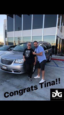 Congratulations to Tina on her new Chrysler Town and Country!