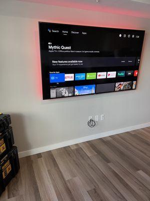 85" Sony TV with hidden wires and LED Lights