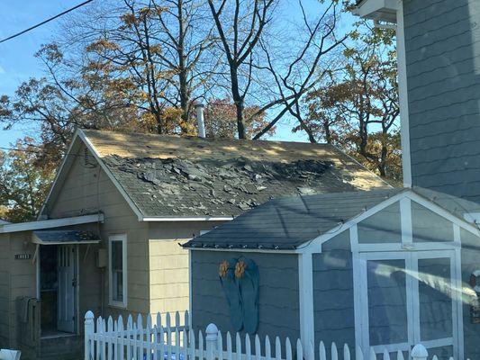 Roof shingle complete tear off.