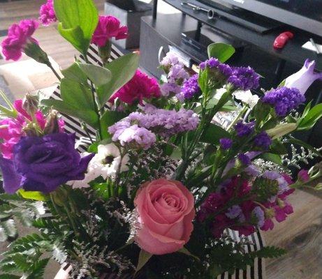 A handpicked variety of purple flowers