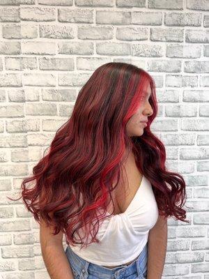 Red balayage