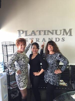 I am at Platinum Strands Salon