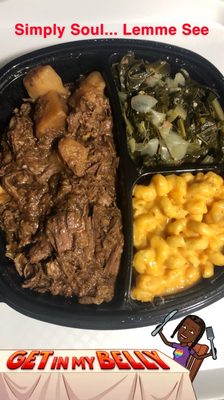 Roast with Greens and Mac-N-Cheese