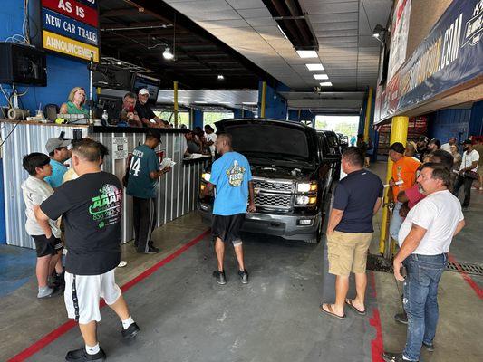 Chevy Silverado being sold inside the auction lanes!