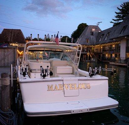 The "Maevelous" docked in Leland, MI. Fishing charters with Captain David Tropf.