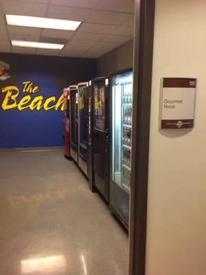 The "gourmet nook" which has lots of snacks, which are cheaper to buy than at other places on campus.