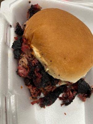 Chopped brisket sandwich