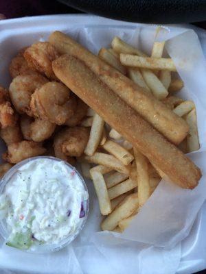 Shrimp Basket with Slaw and Fries (Corn Sticks Included) $8 10/20/2020