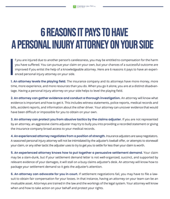 Reasons you should have personal injury attorney on your side