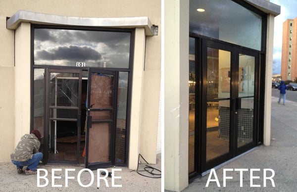 Store Front Glass Door Repair