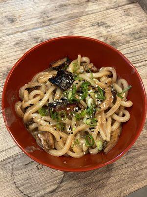 Garlic udon with pork belly